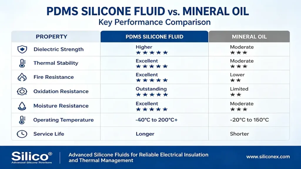PDMS Silicone fluid vs Mineral oil