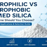 Hydrophilic vs Hydrophobic Fumed Silica comparison guide showing properties, applications, and selection overview for industrial formulations