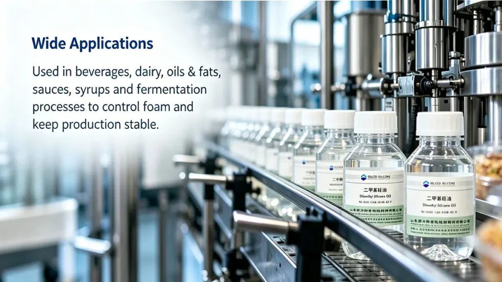 Comparison of food grade and industrial silicone oil by chemistry, purity control, applications and food-contact suitability