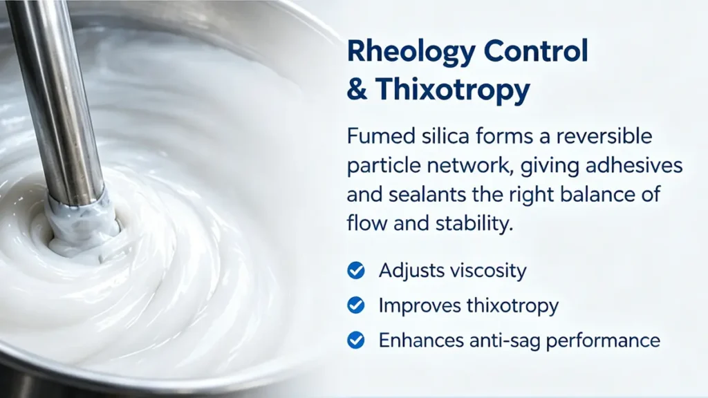 Fumed silica improves anti-sag performance and thixotropic behavior of sealants