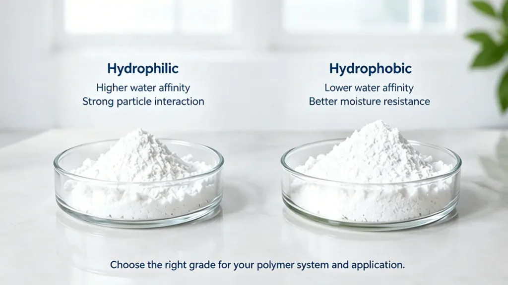Fumed silica grade selection based on BET surface area, dispersion, and formulation compatibility