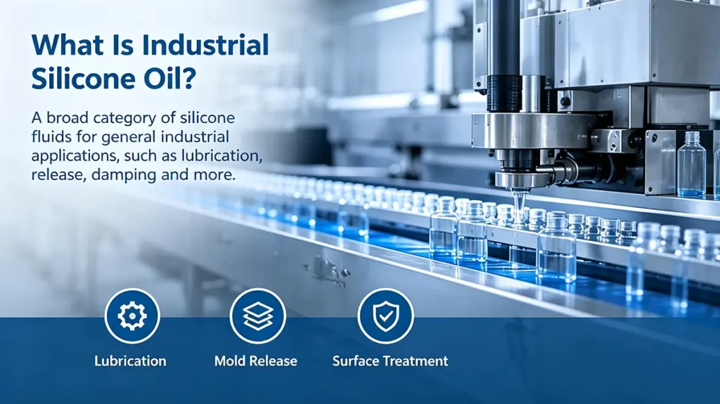 Industrial silicone oil based on PDMS for lubrication, mold release, damping and surface treatment
