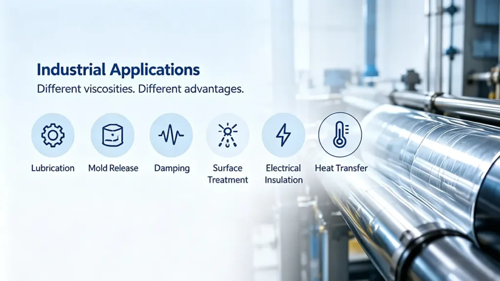 Effect of temperature on 350 cSt and 1,000 cSt silicone fluid viscosity