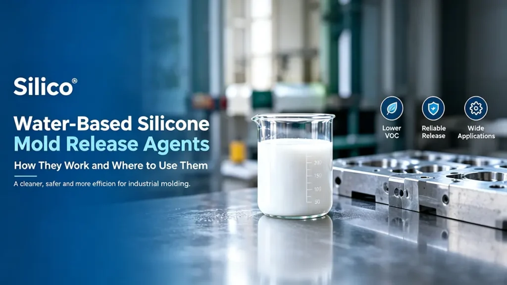 Water-based silicone mold release agents for industrial molding