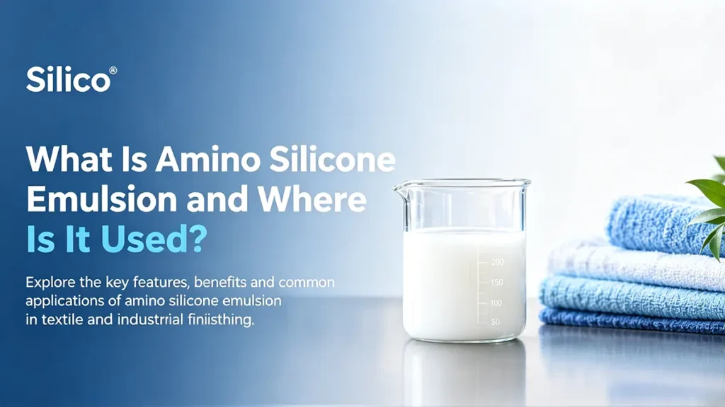 What is amino silicone emulsion and where is it used in textile and industrial finishing