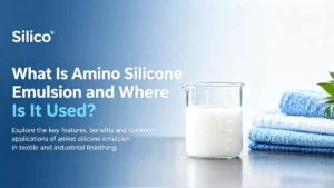 What is amino silicone emulsion and where is it used in textile and industrial finishing