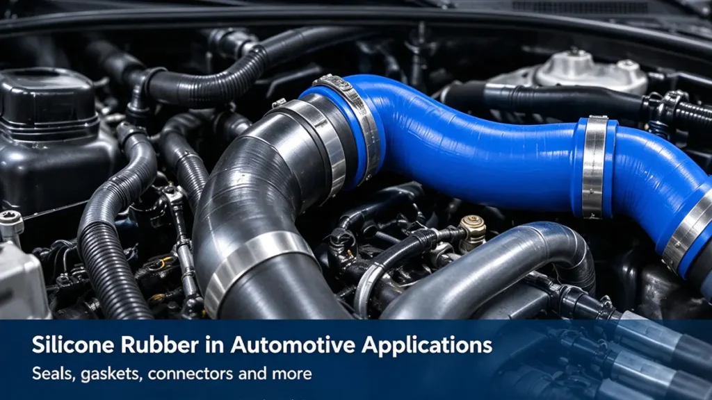 Silicone rubber automotive seals and hoses used in vehicle components requiring flexibility, temperature resistance and reliable sealing.